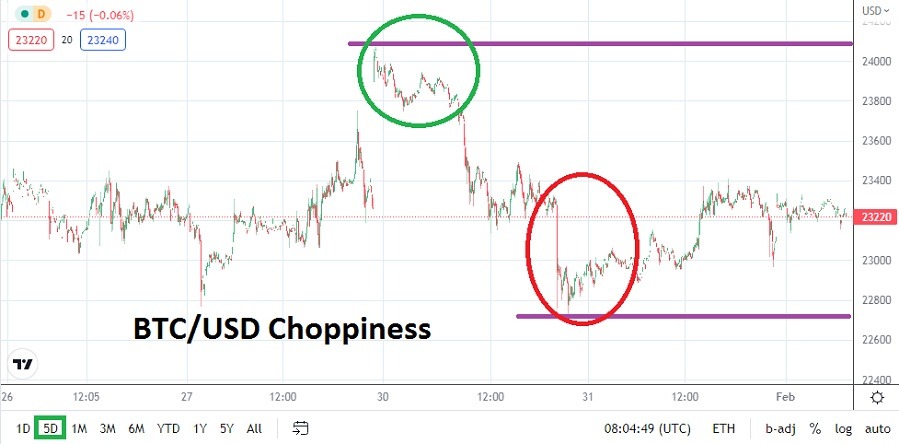 الرسم البياني اليومي لزوج البيتكوين مقابل الدولار الأمريكي  الرسم البياني اليومي لزوج البيتكوين مقابل الدولار الأمريكي